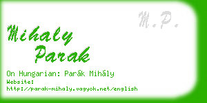 mihaly parak business card
