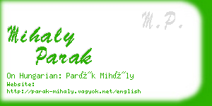 mihaly parak business card